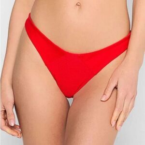 NWOT Beach Bunny Sydney Tango Red High Leg Ribbed Bikini Bottom - Size XL